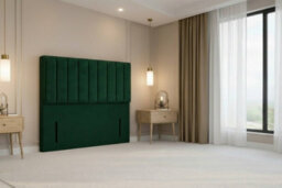 "Nexus Kyoto Emerald Plush Divan Bed Base No Drawers With 54"" Floor Standing Headboard 4'6 Double" - thumbnail 5