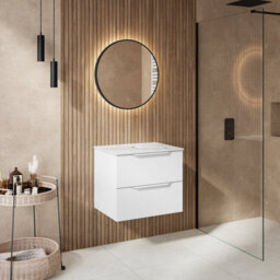Affine 600mm Countertop Bathroom Vanity Unit Wall Hung Furniture Soft Close White - thumbnail 2