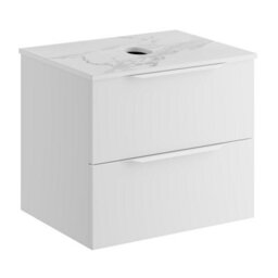 Affine 600mm Countertop Bathroom Vanity Unit Wall Hung Furniture Soft Close White - thumbnail 3