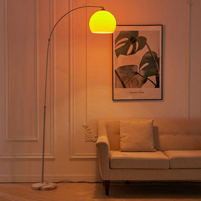 Living And Home Orange 60W Modern Arched Height Adjustable Floor Lamp Floor Light With Marble Base 180 To 210Cm - image 1