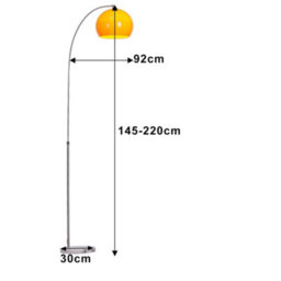 Living And Home Orange 60W Modern Arched Height Adjustable Floor Lamp Floor Light With Marble Base 180 To 210Cm - thumbnail 3