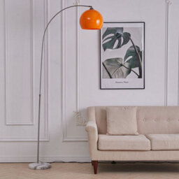 Living And Home Orange 60W Modern Arched Height Adjustable Floor Lamp Floor Light With Marble Base 180 To 210Cm - thumbnail 2