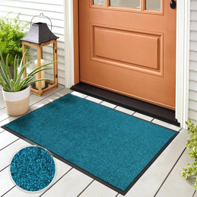 Floordirekt Use&wash Velour Dirt Trapper Entrance Mat Absorbent Non Slip Back Home Business Hallway Turquoise 135 X 200 Cm - image 1