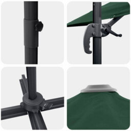 Berkfield Modern Cantilever Roma Parasol Green 286X285X265 Cm Aluminium - thumbnail 9