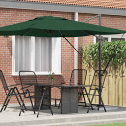 Berkfield Modern Cantilever Roma Parasol Green 286X285X265 Cm Aluminium - thumbnail 2