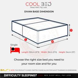 "Cool Bed Black Crushed Velvet 4Ft - Small Double (4 Drawers) Divan Bed Set With Memory Sprung Mattress And 20"" Cube Headboard" - thumbnail 6