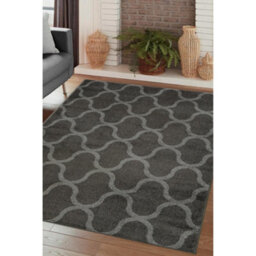 Melrose Grey Trellis Patterned Indoor Medium Area Rug 8mm Pile Height  120/170Cm - thumbnail 1