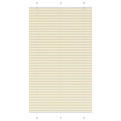 Berkfield Pleated Blind Cream 110X200 Cm Fabric Width 109.4 Cm Polyester - image 1