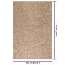 Berkfield Rug Zizur 120X170 Cm Jute Look Indoor And Outdoor - thumbnail 9