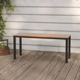 Walplus Garden Bench 110 Cm Steel And Wpc Brown And Black - thumbnail 1
