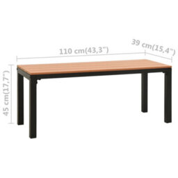 Walplus Garden Bench 110 Cm Steel And Wpc Brown And Black - thumbnail 6