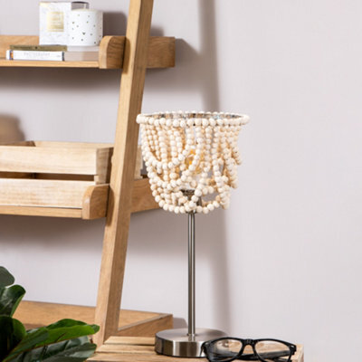 Litecraft Pilli Natural Beaded 1 Light Table Lamp - image 1