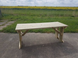 Arbor Garden Solutions Hollies Wooden Garden Table, Outdoor Pinic Dining Desk(6Ft, Natural Finish) - thumbnail 5