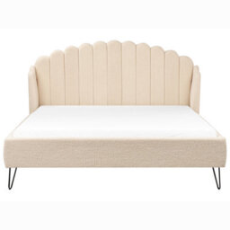 Beliani Bed Boucle Ambillou 180 X 200 Cm (Eu Super King) Beige - thumbnail 4