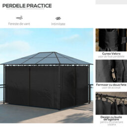 Outsunny 3 X 4(M) Hardtop Gazebo For Patio W/ Polycarbonate Curtains - thumbnail 5