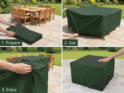 Waterproof Green Garden Furniture Cover L163 X W160 X H89Cm, Outdoor Patio Furniture Protector - thumbnail 5