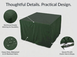 Waterproof Green Garden Furniture Cover L163 X W160 X H89Cm, Outdoor Patio Furniture Protector - thumbnail 3