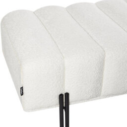 Wyld and Coco Urbannest Fabric Bench Off-White Upholstered With Slim Metal Legs For Hallway Or Bedroom - thumbnail 5
