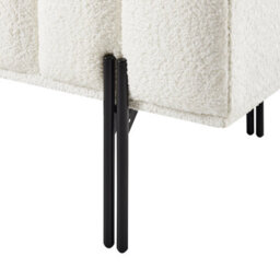 Wyld and Coco Urbannest Fabric Bench Off-White Upholstered With Slim Metal Legs For Hallway Or Bedroom - thumbnail 7