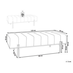 Wyld and Coco Urbannest Fabric Bench Off-White Upholstered With Slim Metal Legs For Hallway Or Bedroom - thumbnail 4