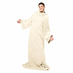 Snug Rug Cosy Sleeved Fleece Blanket With Sleeves And A Handy Pouch Pocket - Cream Gh-Sca4 - thumbnail 7
