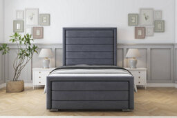 "Sloomy Ashford Steel Plush Bed Frame With Mattress With 50"" Upholstered Headboard 3' Single" - thumbnail 1