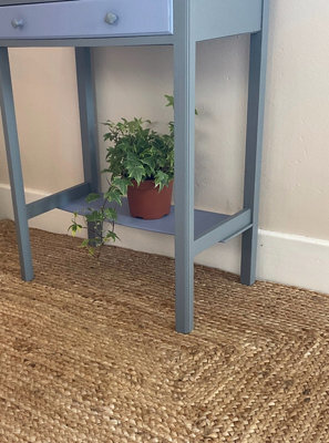 Second Nature Online Dhaka Rustic Square Rug Hand Woven Mat With Natural Fibre Indian Jute Flat Pile - Large Floor Covering - image 1