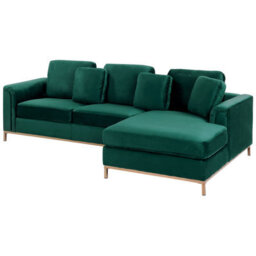 Beliani Corner Sofa 4 Seater Oslo Velvet Dark Green Left Hand - thumbnail 4