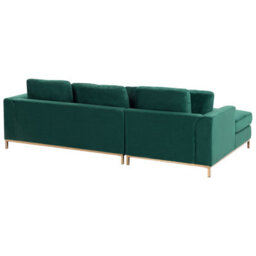 Beliani Corner Sofa 4 Seater Oslo Velvet Dark Green Left Hand - thumbnail 5
