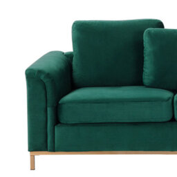 Beliani Corner Sofa 4 Seater Oslo Velvet Dark Green Left Hand - thumbnail 6