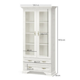 Heze Furniture Irys 2 Door Display Cabinet - Anderson Pine - thumbnail 3