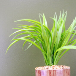 Leaf Artificial Grass Plant Planter Ceramic & Metal Stand Botanik - thumbnail 3