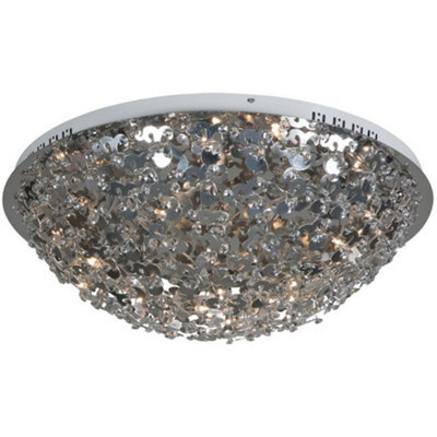 Luminosa Lighting Luminosa Nano Glass & Crystal Ceiling Light Aluminum
