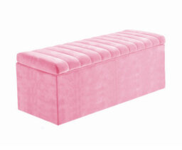 Safar 4Ft Ottoman Storage Box - Pink Plush Velvet - thumbnail 4
