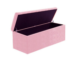 Safar 4Ft Ottoman Storage Box - Pink Plush Velvet - thumbnail 5