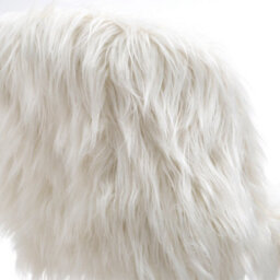 Living And Home White Modern Fluffy Faux Fur Office Ergonomic Chair Height Adjustable - thumbnail 5