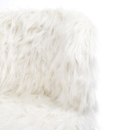 Living And Home White Modern Fluffy Faux Fur Office Ergonomic Chair Height Adjustable - thumbnail 4