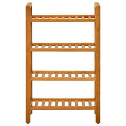Vidaxl Shoe Rack With 4 Shelves 50X27X80 Cm Solid Oak Wood - thumbnail 2