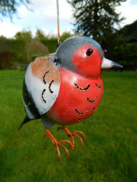 Metal Hanging Bird Chaffinch Tea Light Candle Holder - thumbnail 1