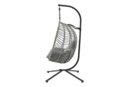Eco Living Rattan Effect Balinese Garden Egg Chair With Cushions - thumbnail 3