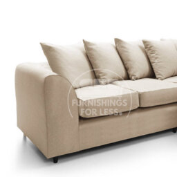 Furnishings For Less UK Casper Soft Chenille Fabric 5 Seater L Shaped Corner Sofa  Beige - Scatter Back - thumbnail 2