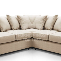 Furnishings For Less UK Casper Soft Chenille Fabric 5 Seater L Shaped Corner Sofa  Beige - Scatter Back - thumbnail 3