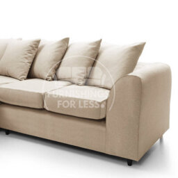 Furnishings For Less UK Casper Soft Chenille Fabric 5 Seater L Shaped Corner Sofa  Beige - Scatter Back - thumbnail 4