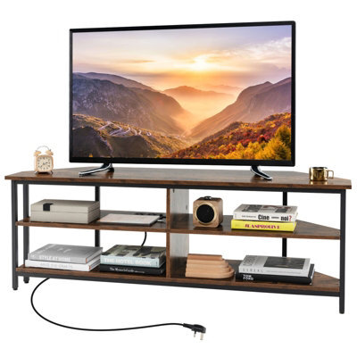 Gainoom 55Inch Media Entertainment Center Corner Tv Stand For Tvs Up To 60Inch Tv - image 1