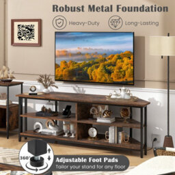 Gainoom 55Inch Media Entertainment Center Corner Tv Stand For Tvs Up To 60Inch Tv - thumbnail 4
