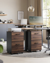 Songmics 2-Drawer Filing Cabinet, Mobile File Cabinet For Home Office, Printer Stand, A4, Letter-Size Files, Hanging File Folders - thumbnail 4