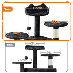 Yaheetech Black 158Cm Multilevel Cat Tree Plush Cat Tower Medium - thumbnail 5
