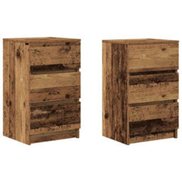 Berkfield Bedside Cabinets With 3 Drawers 2 Pcs Old Wood 39X35X65 Cm - thumbnail 2