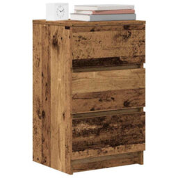 Berkfield Bedside Cabinets With 3 Drawers 2 Pcs Old Wood 39X35X65 Cm - thumbnail 4