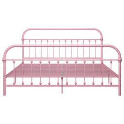 Berkfield Bed Frame Pink Metal 180X200 Cm 6Ft Super King - thumbnail 3